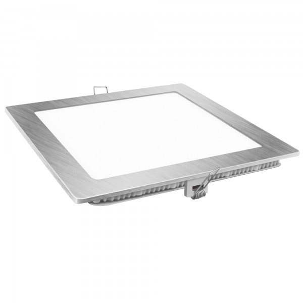 Downlight led cuadrado plata 15w.fria