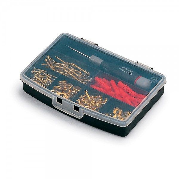 Organizador de compartimento con tapa 7 divisiones fijas 17,5 x 12,2 x 3 cm (pack 13 unidades)