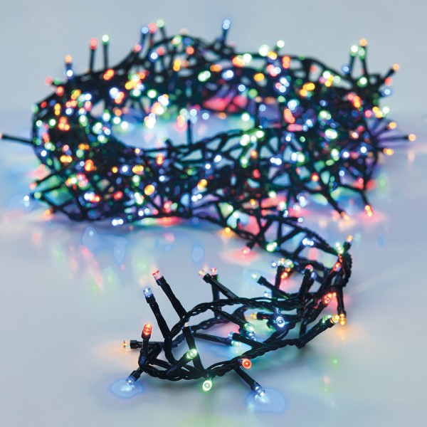 Guirnalda multifunción, uso exterior, tipo espino, multicolor, 400 leds, 11 m