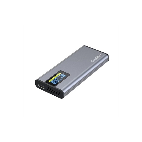 Coolbox caja ssd m.2 nvme/sata lcd minichase ps32