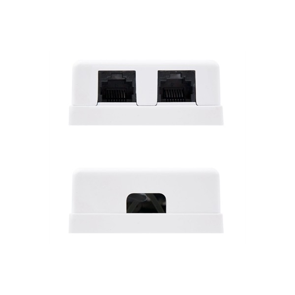 Nanocable roseta superficie cat.6 utp 2tomas blanc